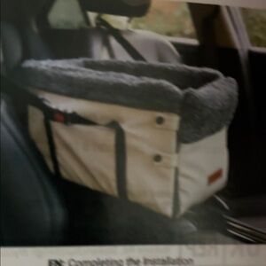 Stylish Cream and Gray dog car seat